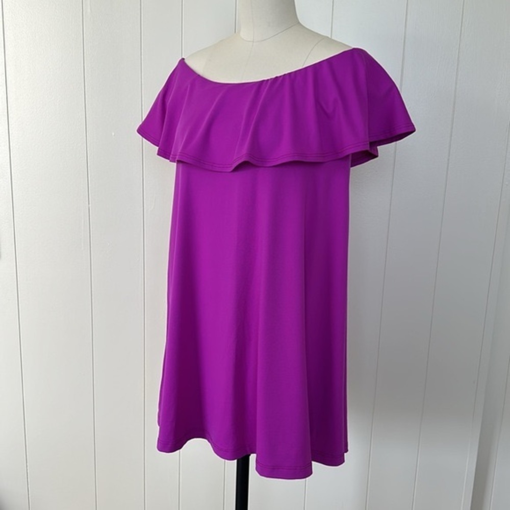 Susana Monaco Off the Shoulder Mini Dress in Magenta